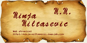 Minja Miltašević vizit kartica